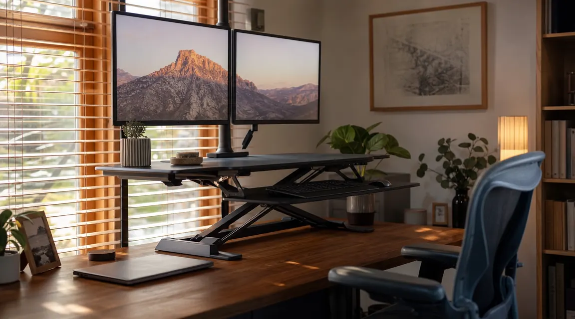 VIVO 42-Inch Desk Converter Review: Six Months of Standing on a Retired Carpenter's Budget